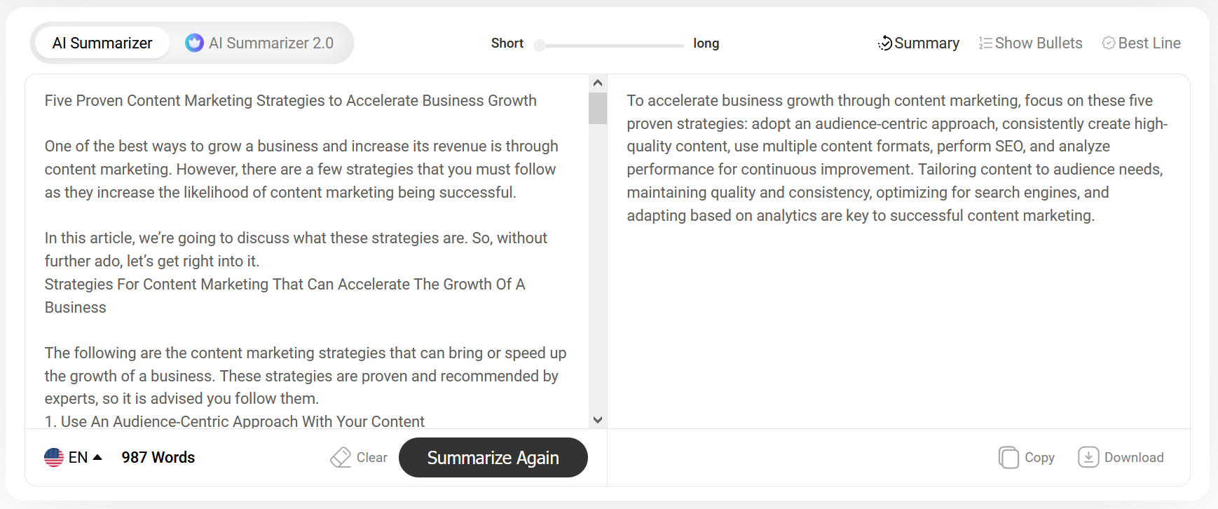 blog summarizer