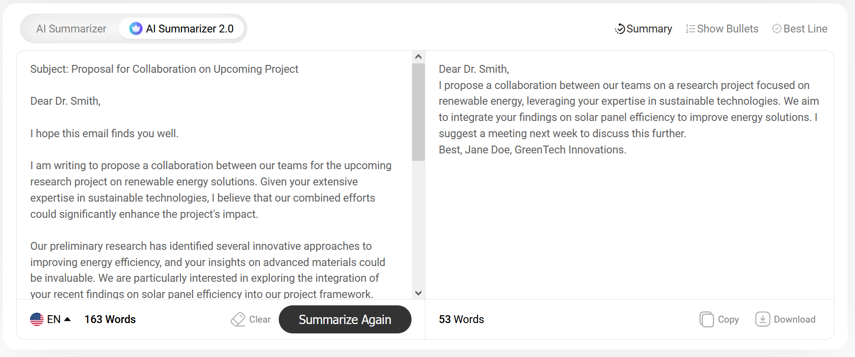 email summarizer