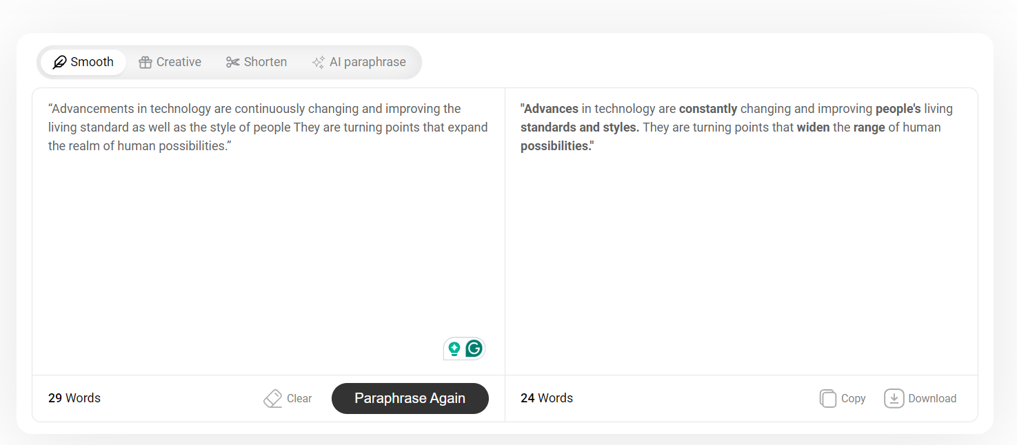 ai paraphrasing tool