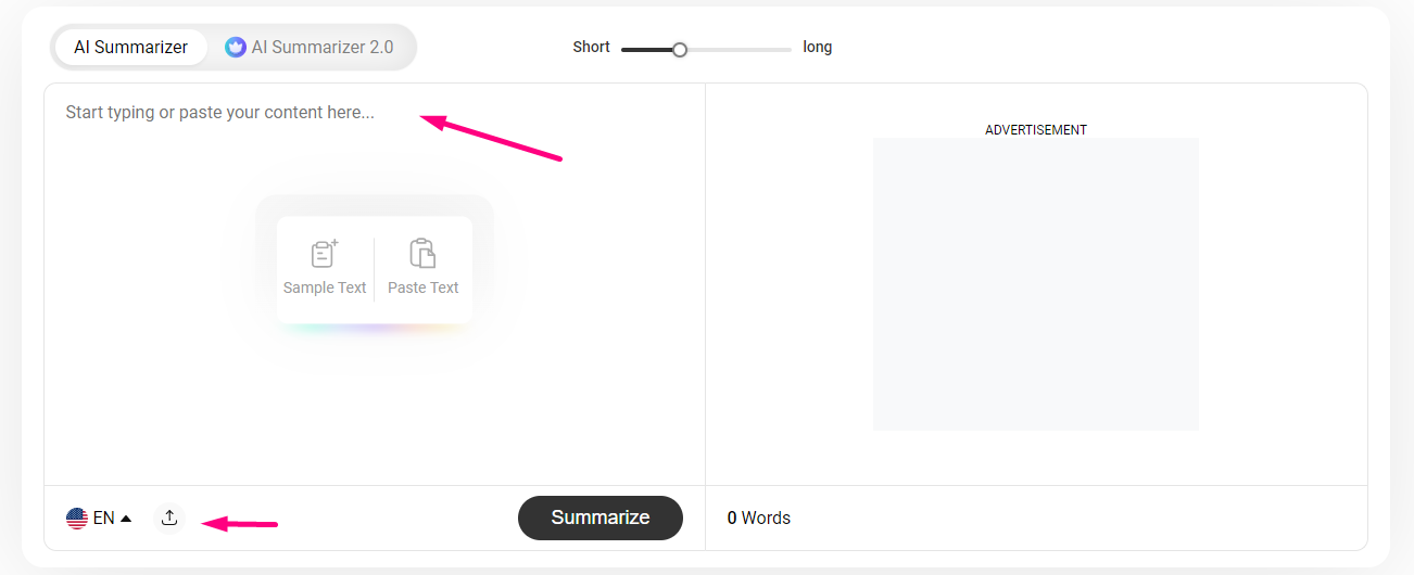 summarizing tool input