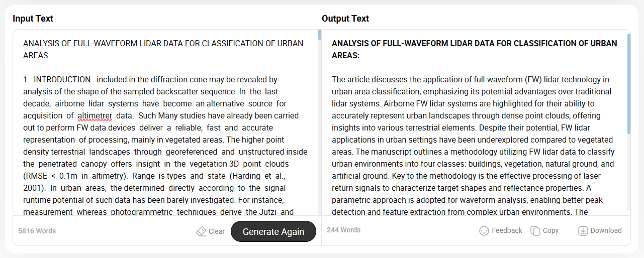 Abstract generator by AI Summarizer
